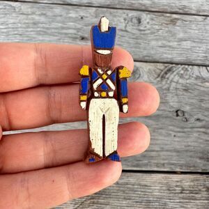 Vintage Jewelry Toy Soldier Brooch Pin Wooden Solider Brooch Christmas